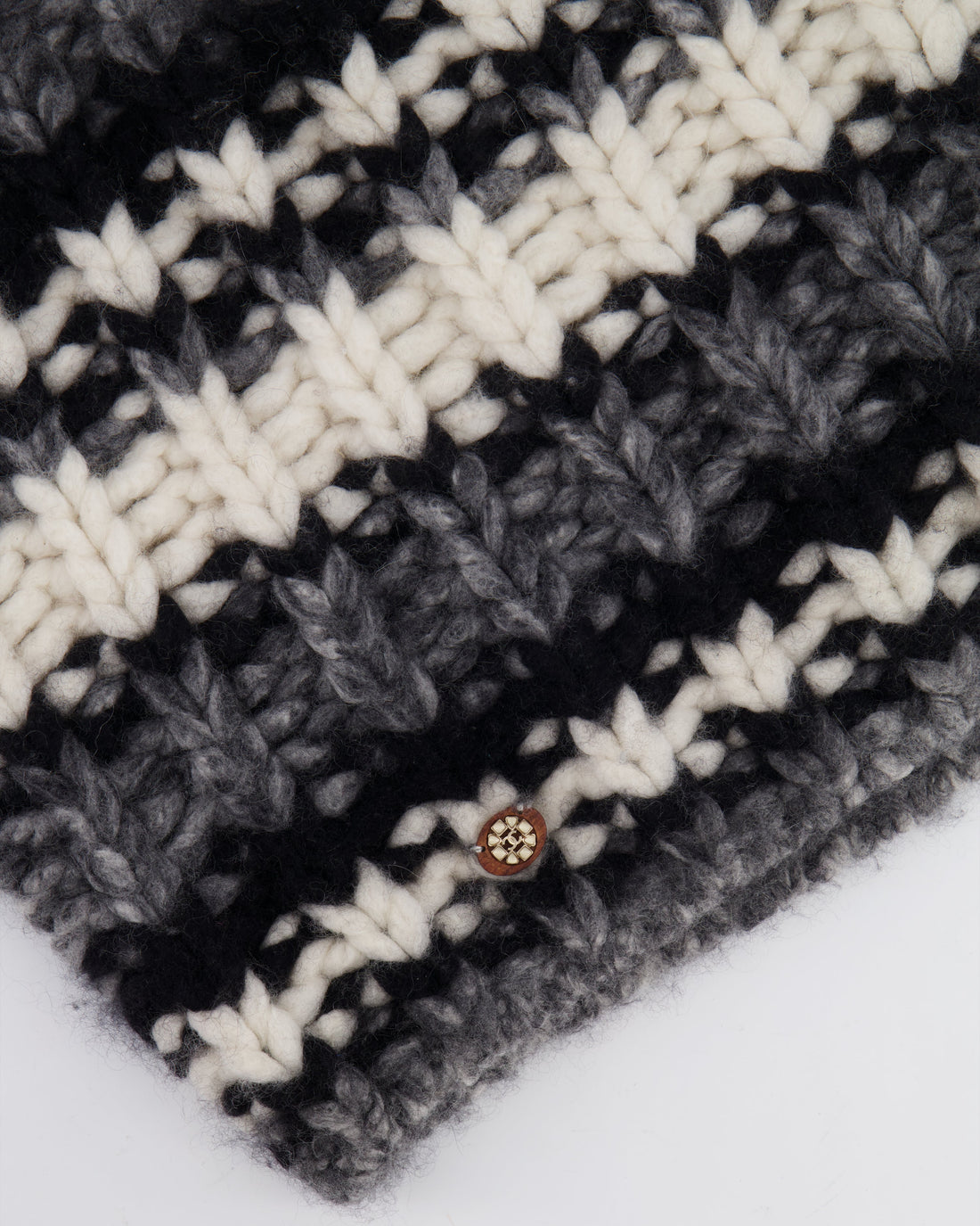 Pearl Street Bags Chanel Black and White Striped Knit Collar Scarf with Logo Detail Size S (UK 8)