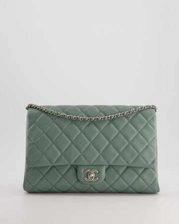 Pearl Street Bags Chanel Cloudy Grey Timeless Clutch on Chain in Lambskin Leather with Silver Hardware