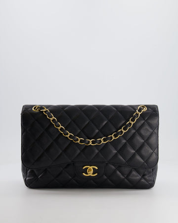Pearl Street Bags Chanel Black Jumbo Classic Double Flap Bag in Caviar Leather with Gold Hardware RRP ¬£9,540