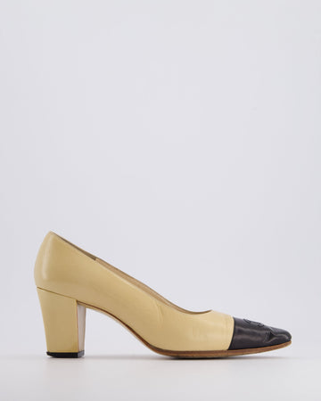 Pearl Street Bags Chanel  Beige, Black Pointed Leather Heels with CC Logo Detail Size EU 37.5