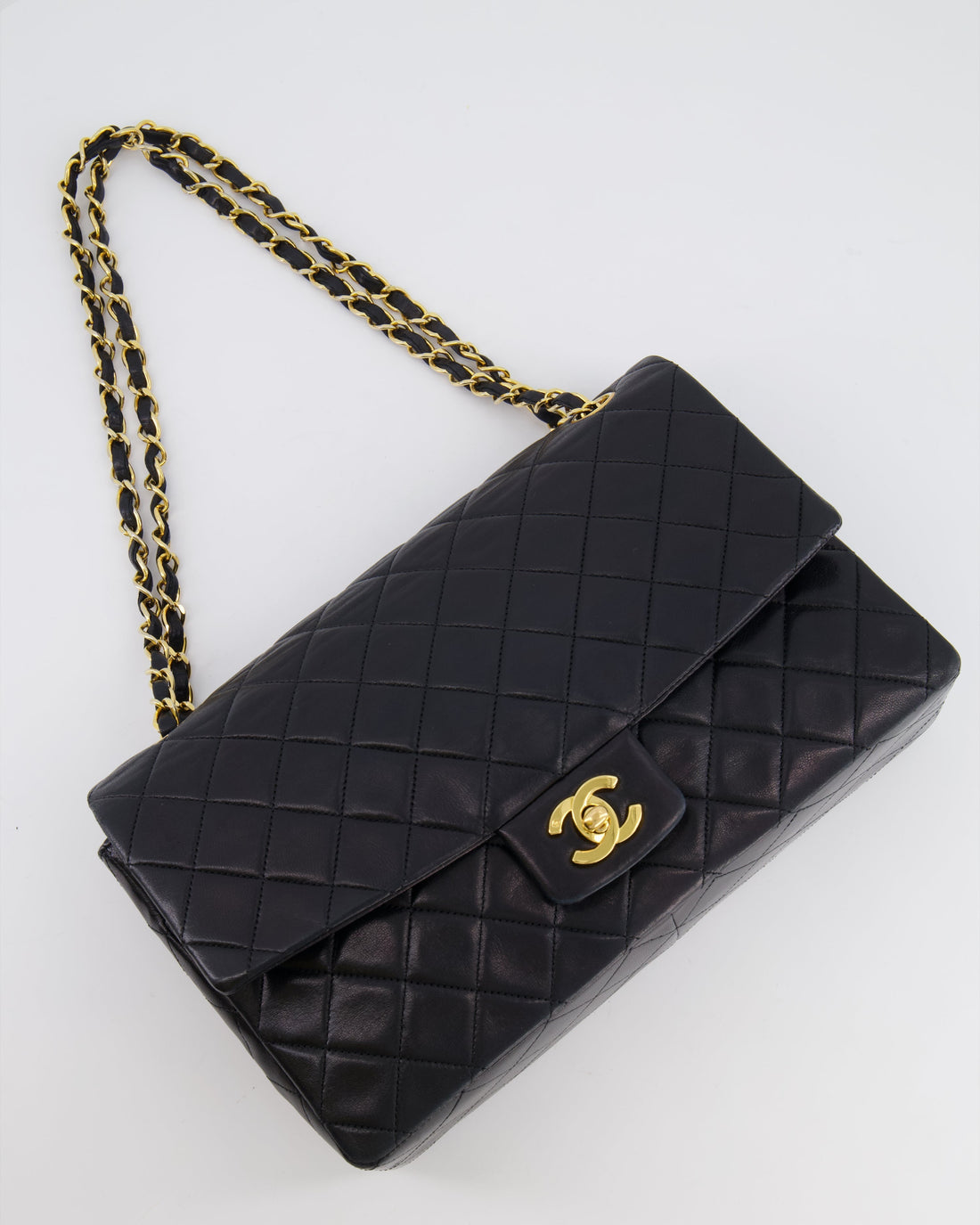 Pearl Street Bags Chanel  Black Medium Classic Single Flap Bag in Lambskin Leather with 24K Gold Hardware