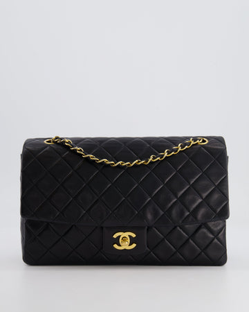 Pearl Street Bags Chanel  Black Medium Classic Single Flap Bag in Lambskin Leather with 24K Gold Hardware