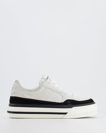Pearl Street Bags Chanel Coco 23B White and Black Suede Trainers with CC Logo Size EU 37.5