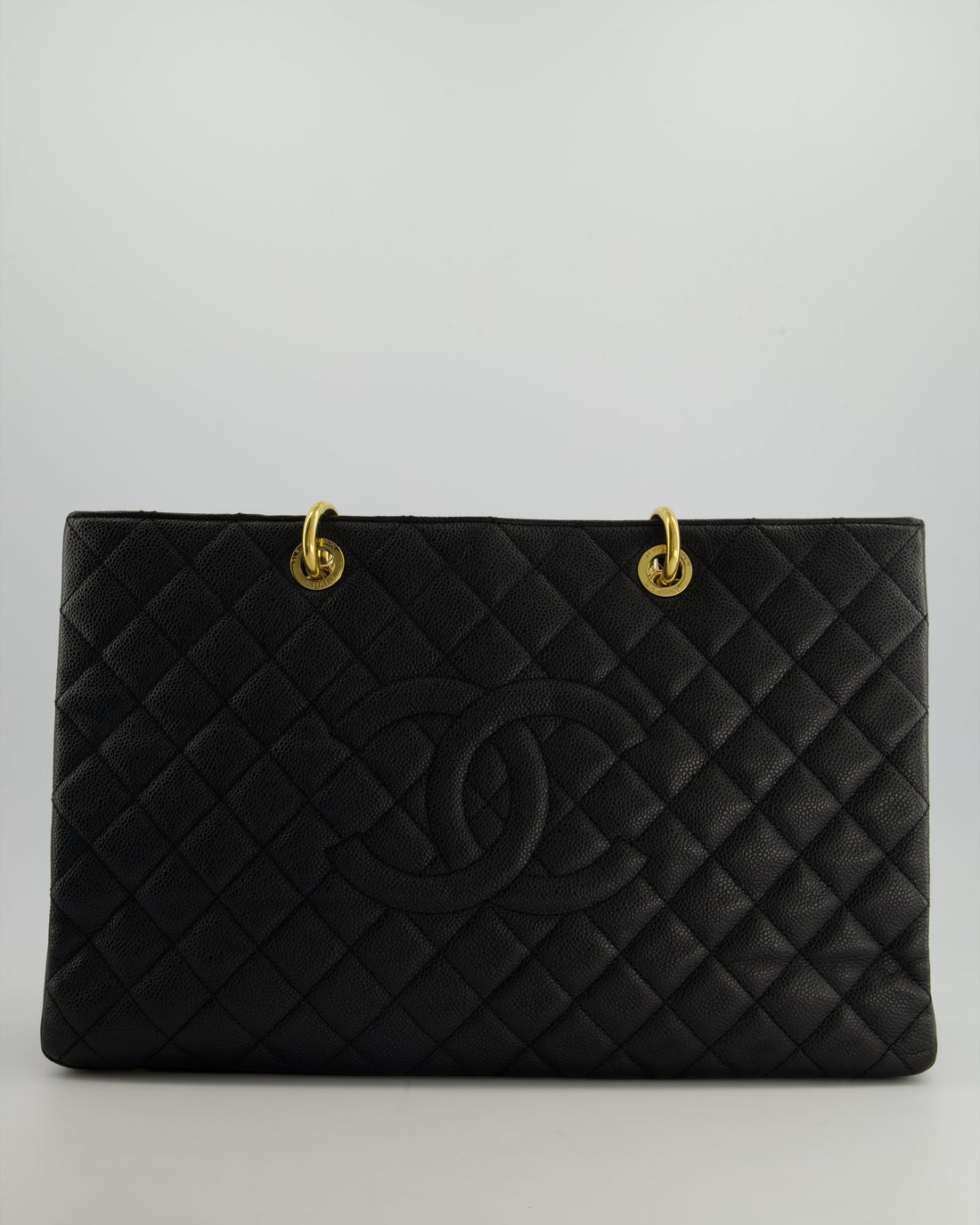 *RARE SIZE* Pearl Street Bags Chanel Large Black Grand Shopper Tote Bag in Caviar Leather with Gold Hardware