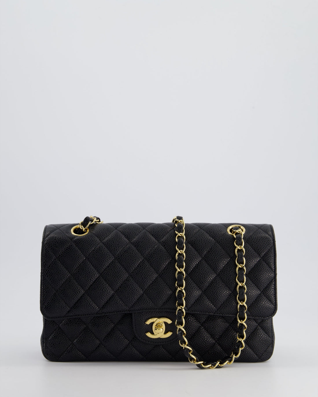 *HOT* Pearl Street Bags Chanel Medium Black Classic Double Flap Bag in Caviar Leather with Gold Hardware