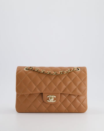 *SUPER RARE* Pearl Street Bags Chanel 22S Caramel Brown Small Double Flap Bag in Lambskin Leather with Champagne Gold Hardware