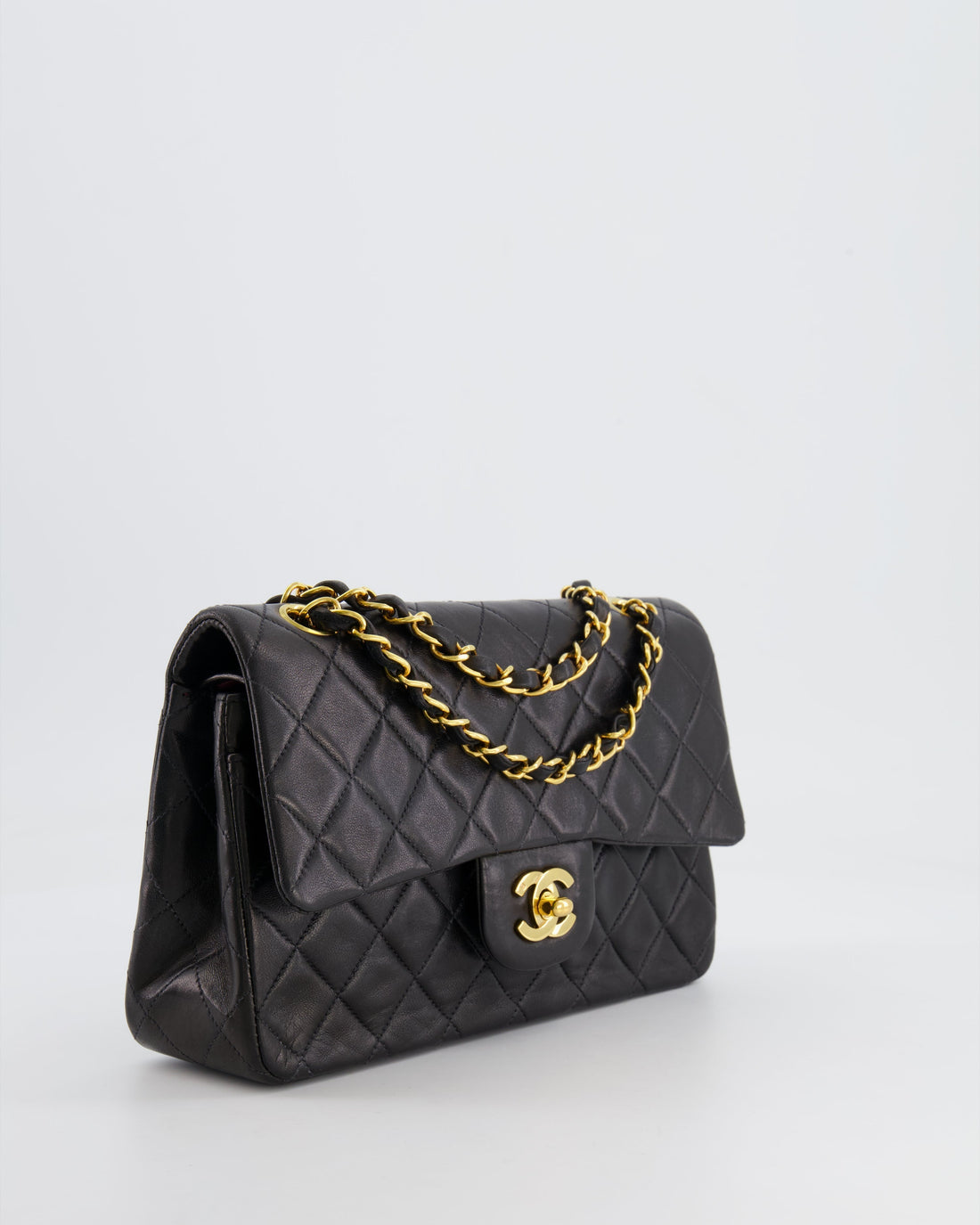 Pearl Street Bags Chanel Black  Classic Small Double Flap Bag in Lambskin Leather with 24K Gold Hardware