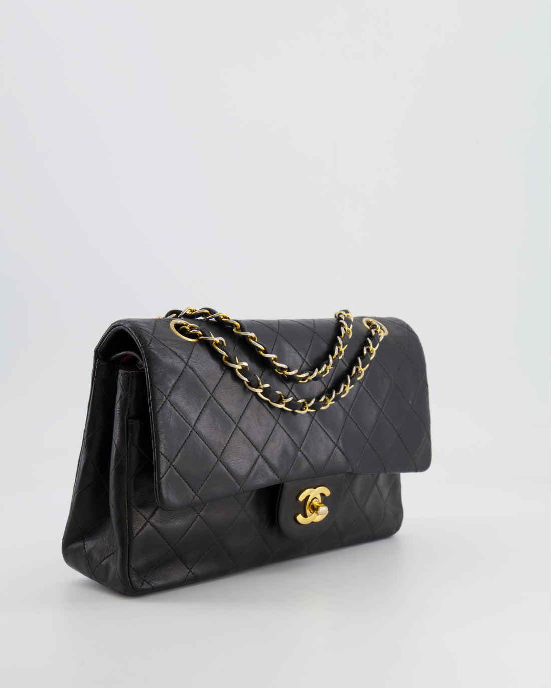 Pearl Street Bags Chanel  Black Medium Classic Double Flap Bag in Lambskin Leather with 24K Gold Hardware