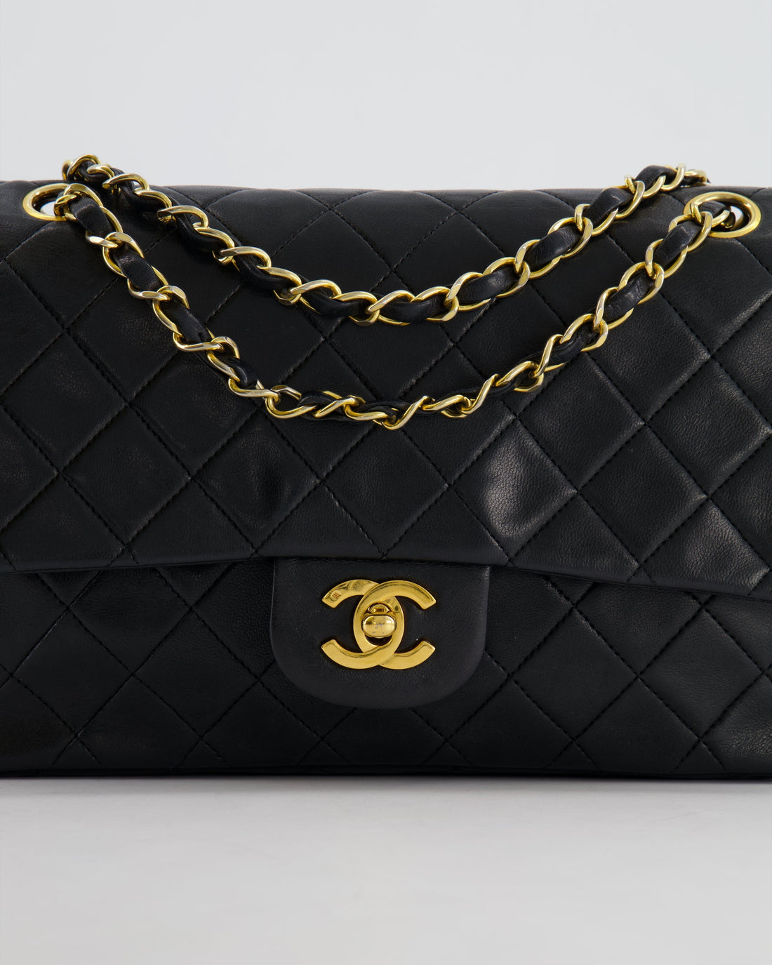 Pearl Street Bags Chanel  Black Medium Classic Double Flap Bag in Lambskin Leather with 24K Gold Hardware