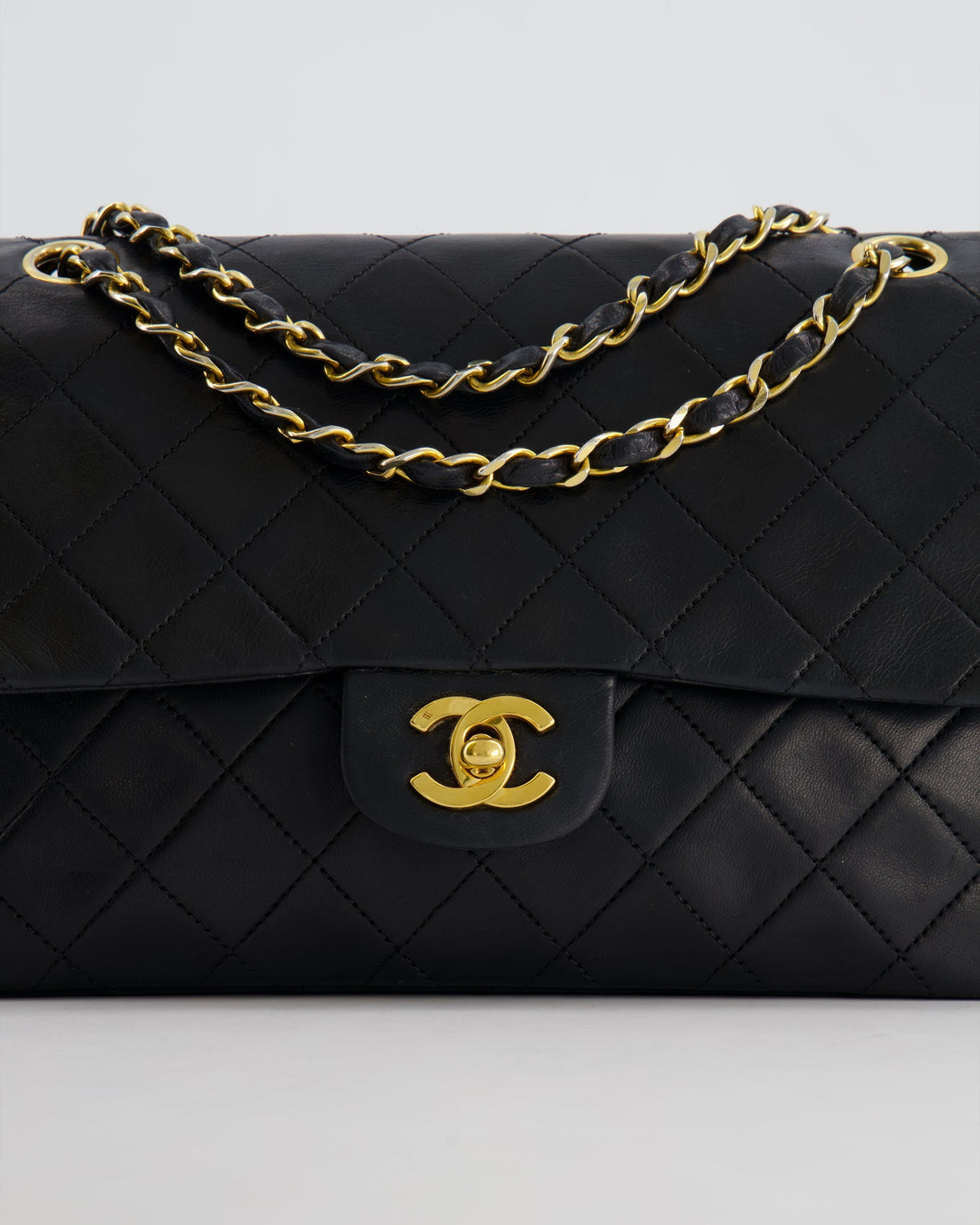 Pearl Street Bags Chanel  Black Medium Classic Double Flap Bag in Lambskin Leather with 24K Gold Hardware