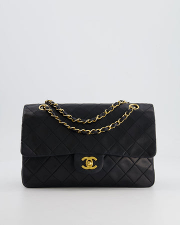 Pearl Street Bags Chanel  Black Medium Classic Double Flap Bag in Lambskin Leather with 24K Gold Hardware
