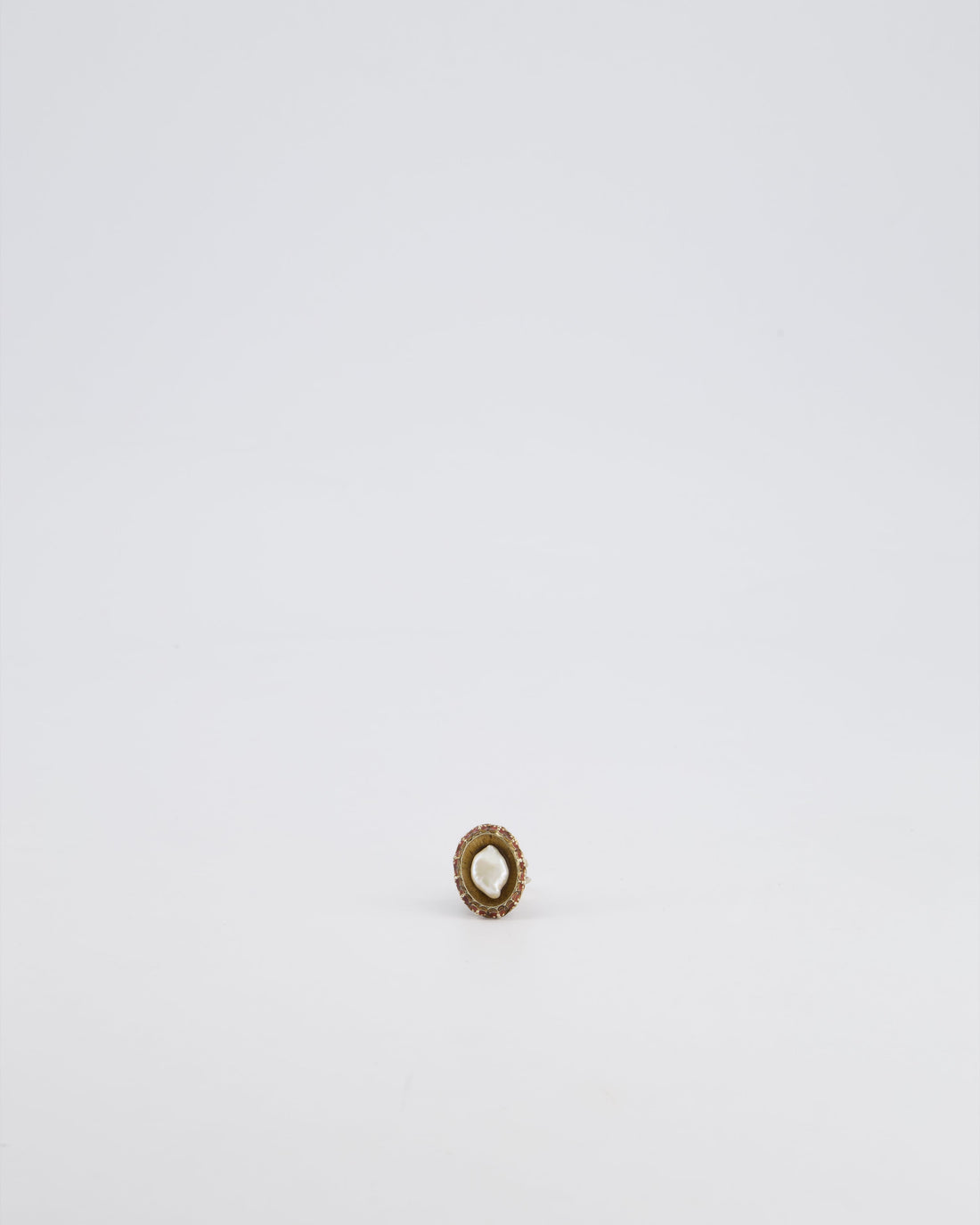 Pearl Street Bags Chanel 10/C Antique Gold and Pearl Ring with Enamel Detail