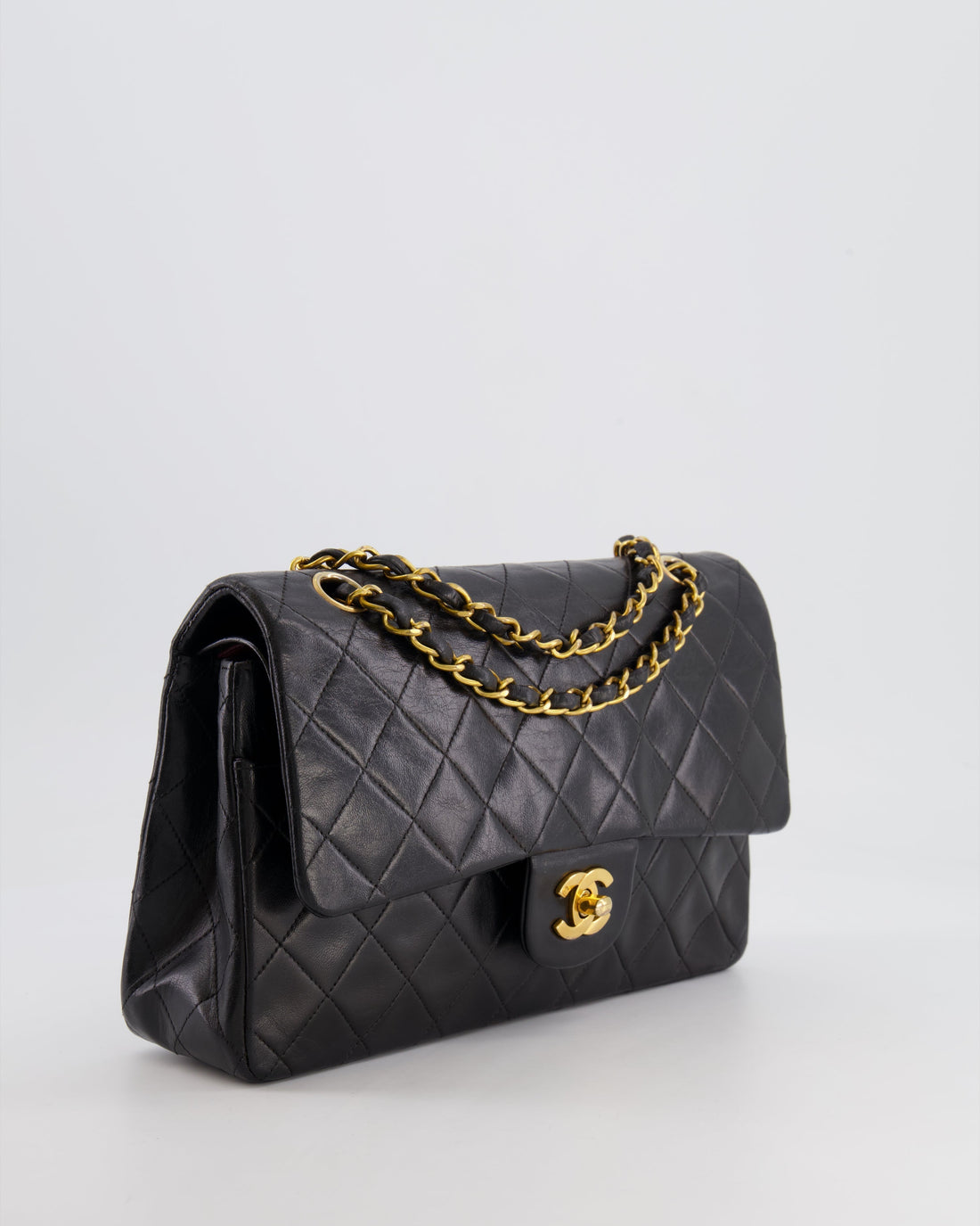 Pearl Street Bags Chanel  Black Medium Classic Double Flap Bag in Lambskin Leather with 24K Gold Hardware