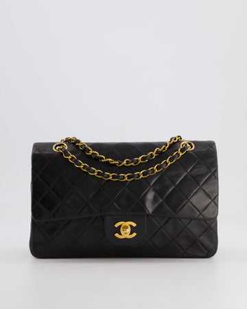 Pearl Street Bags Chanel  Black Medium Classic Double Flap Bag in Lambskin Leather with 24K Gold Hardware