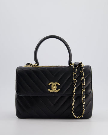 Pearl Street Bags Chanel Trendy Black CC Flap Bag in Quilted Lambskin Leather with Gold Hardware