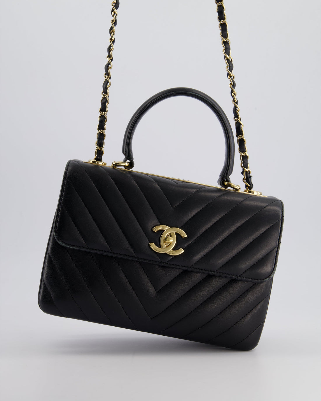 Pearl Street Bags Chanel Trendy Black CC Flap Bag in Quilted Lambskin Leather with Gold Hardware