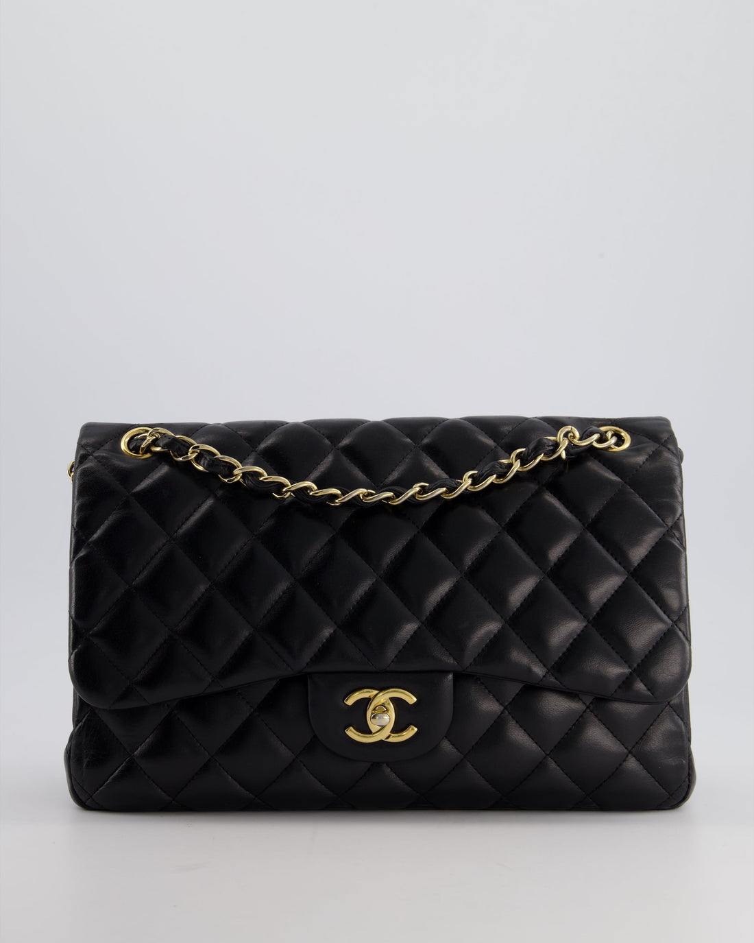 Pearl Street Bags Chanel Black Jumbo Classic Double Flap Bag in Lambskin with Gold Hardware Bag