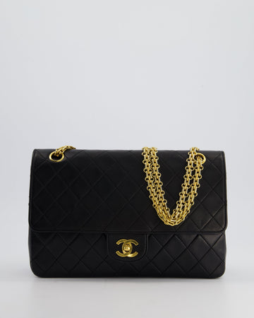 Pearl Street Bags Chanel Black  Medium Lambskin Classic Flap with Stitched Edge and 24K Gold Hardware