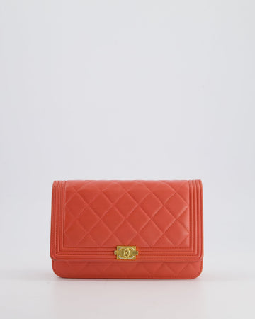 *FIRE PRICE* Pearl Street Bags Chanel Coral Boy Wallet On Chain with Champagne Gold Hardware