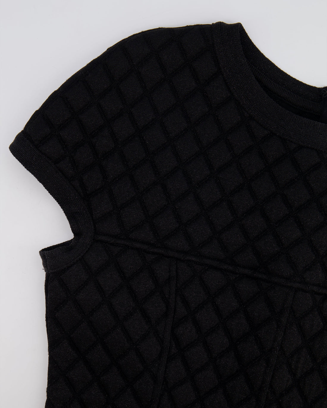 Pearl Street Bags Chanel Black Padded Shimmery Short Sleeve Bodycon Mini Dress with CC Logo Detail Size FR 40 (UK 12)