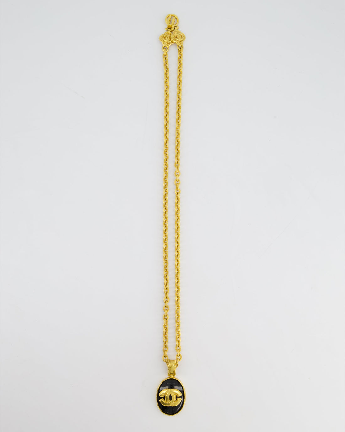 Pearl Street Bags Chanel 96A  Gold and Black Pendant Necklace With CC Detail