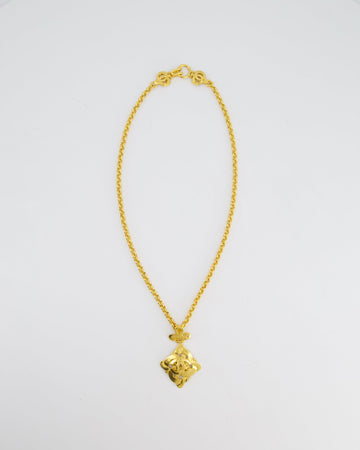 Chanel 97P  Gold Pendant Necklace With CC Detail