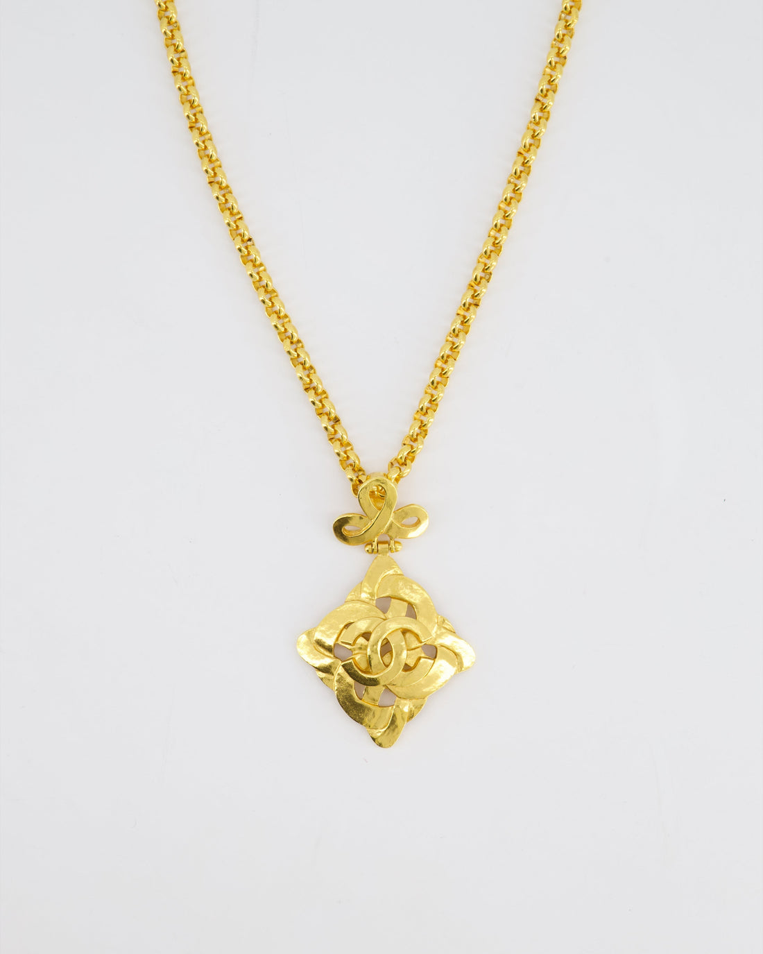 Chanel 97P  Gold Pendant Necklace With CC Detail
