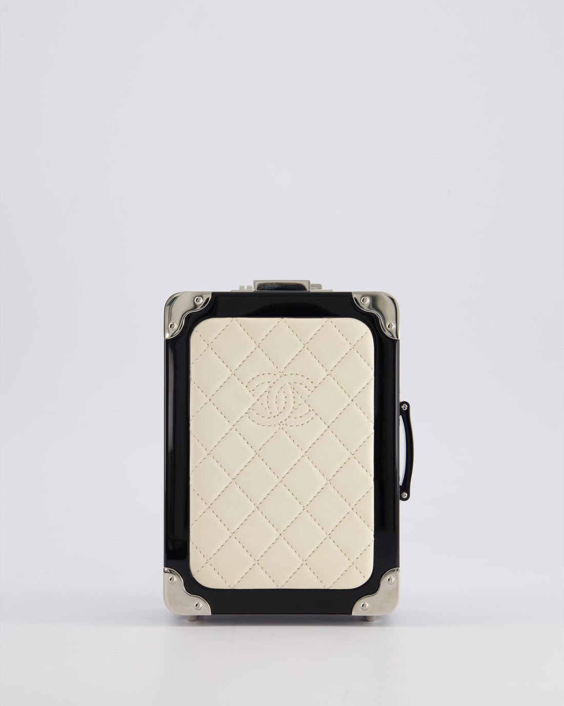 *RARE* Pearl Street Bags Chanel 2016 Airlines Evening In The Air Trolley Minaudi?®re Bag with Silver Hardware and Quilted Leather with CC Logo Detail