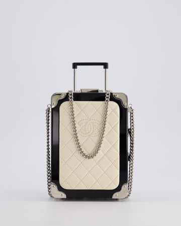 *RARE* Pearl Street Bags Chanel 2016 Airlines Evening In The Air Trolley Minaudi?®re Bag with Silver Hardware and Quilted Leather with CC Logo Detail