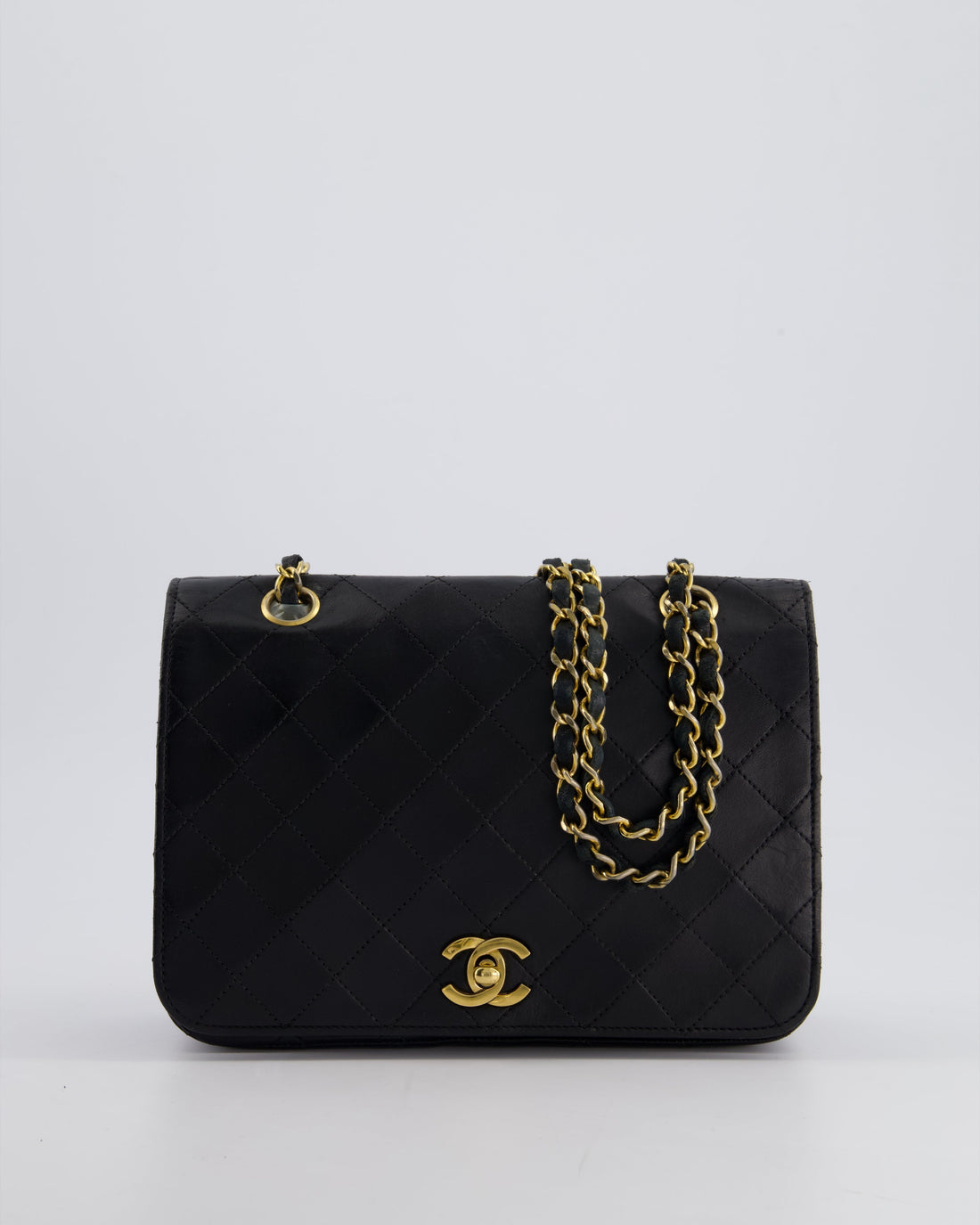 Pearl Street Bags Chanel  Black Matelasse Single Flap Bag in Lambskin Leather with Gold Hardware