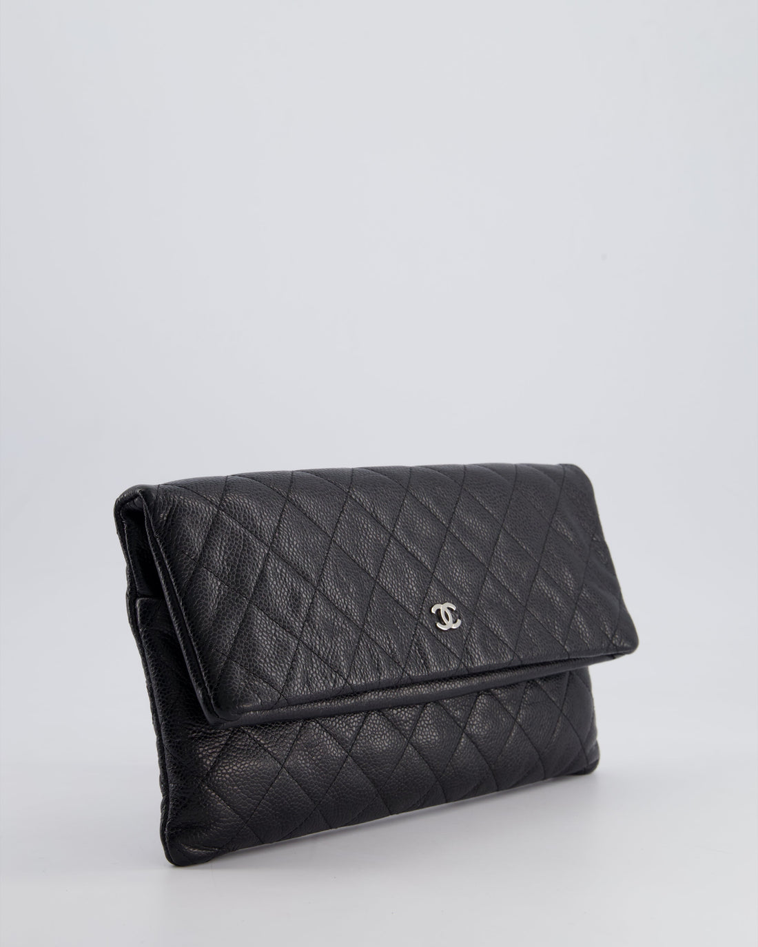 Pearl Street Bags Chanel Black Long Clutch Bag in Caviar Leather with Silver Hardware