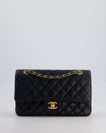Pearl Street Bags Chanel Black  Medium Classic Double Flap Bag in Caviar Leather with 24K Gold Hardware