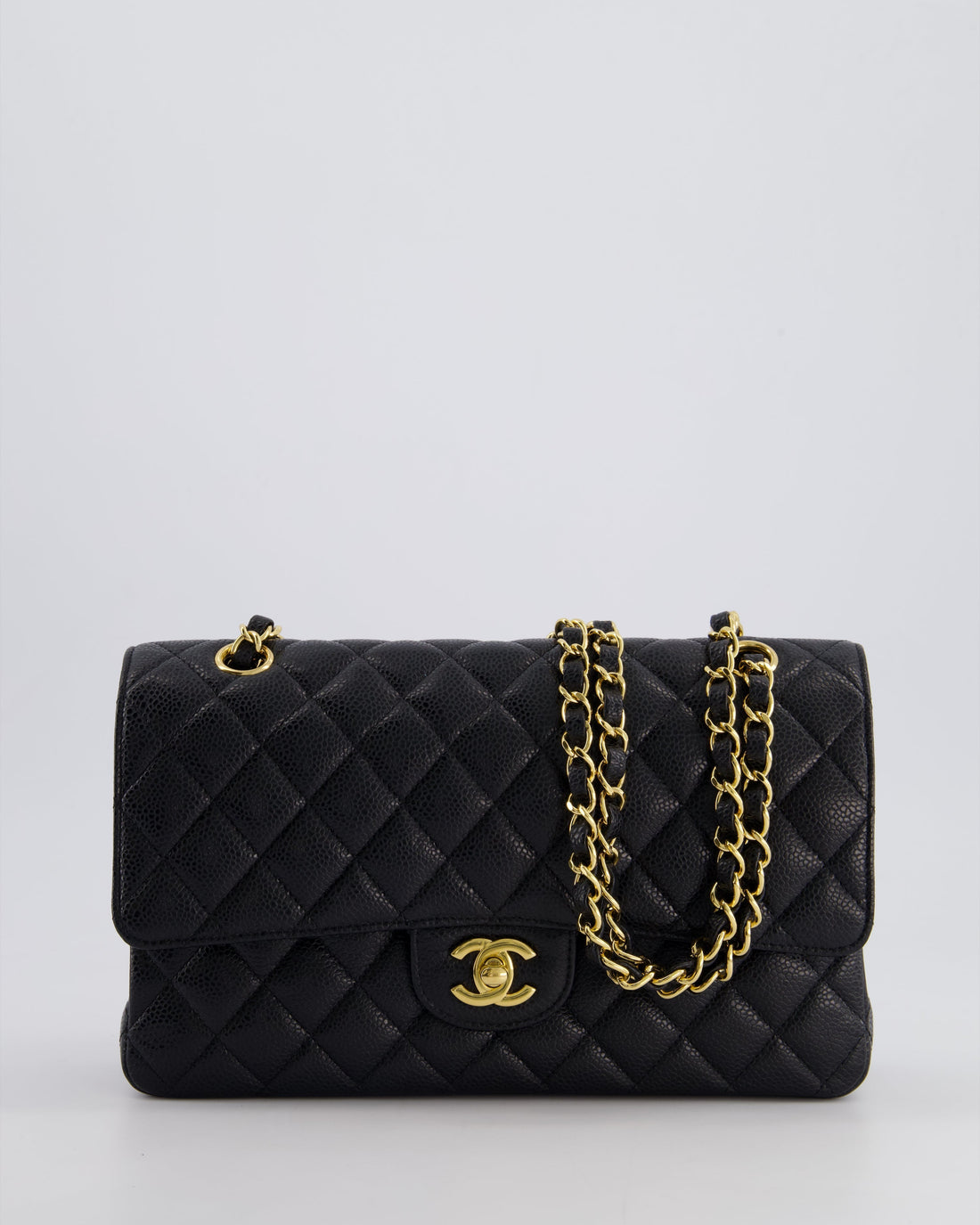 *HOT* Pearl Street Bags Chanel Black Medium Classic Double Flap Bag in Caviar Leather with Gold Hardware