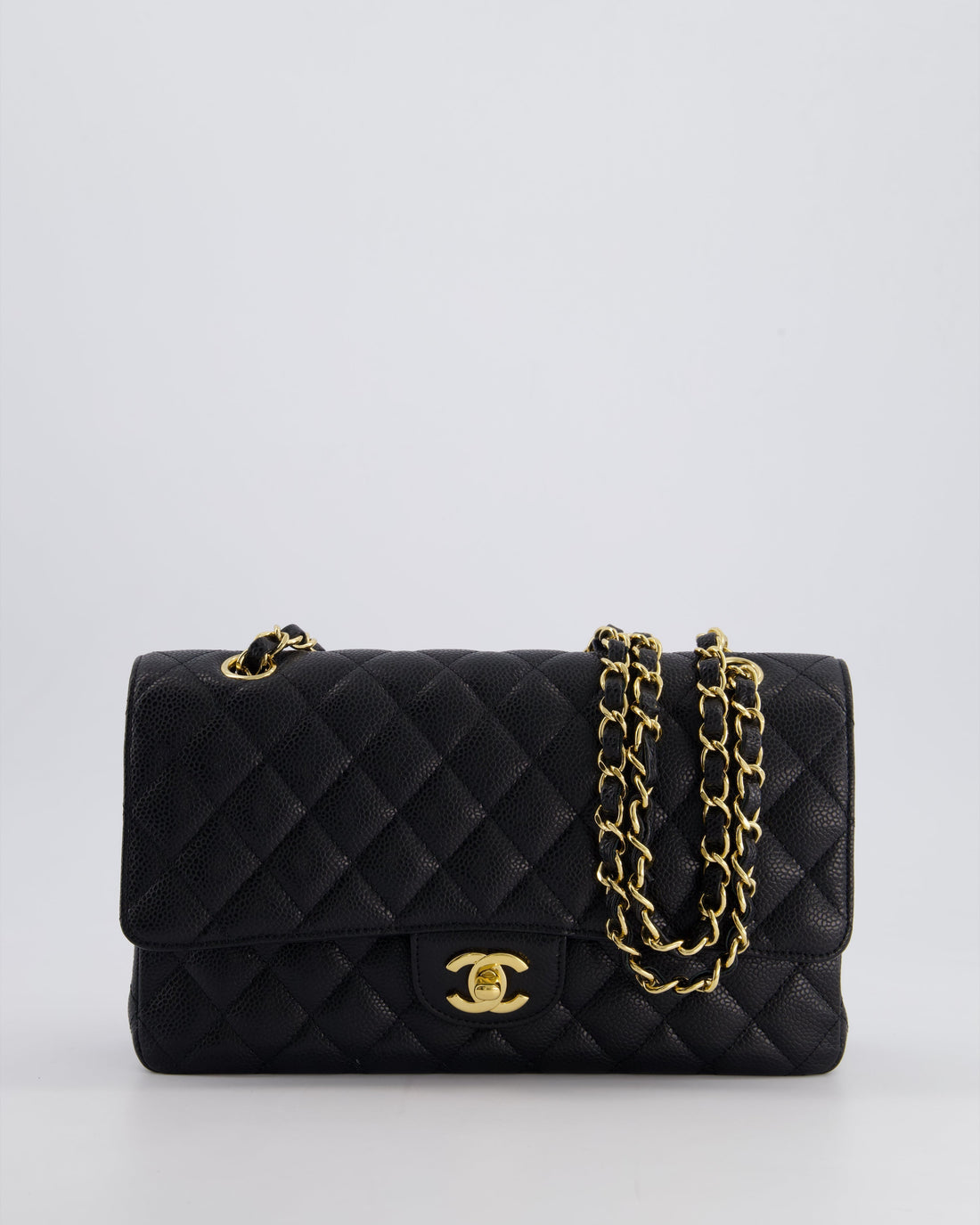 *HOT* Pearl Street Bags Chanel Black Medium Classic Double Flap Bag in Caviar Leather with Gold Hardware