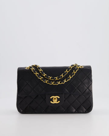 Pearl Street Bags Chanel Black  Classic Small Double Flap Bag in Lambskin Leather with 24K Gold Hardware