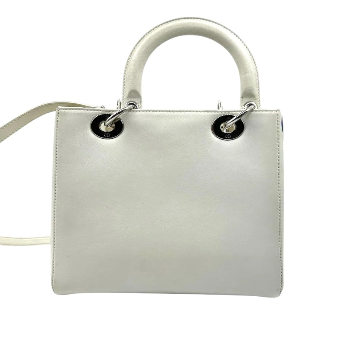 Lady Dior Medium CalBNkin Embroidered White Multicolor SHW
