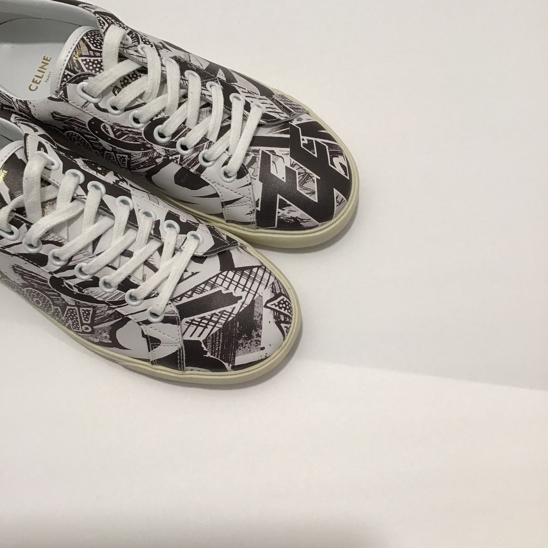 Celine Printed Graffiti Sneakers Sz 7 (37)