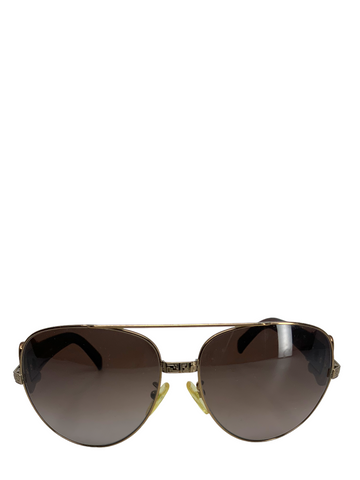 FENDI  FF Logo Buckle Aviator Sunglasses FS411