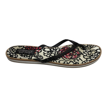 Sandals Designer By Coach In Black & Cream, Size:8