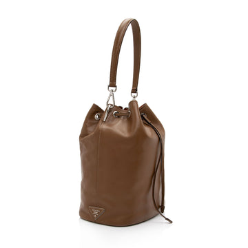 Prada CalBNkin Drawstring Medium Bucket Bag (SHF-RUKaHy)