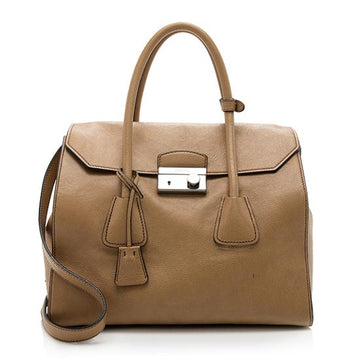 Prada Glace CalBNkin Twin Large Pocket Tote