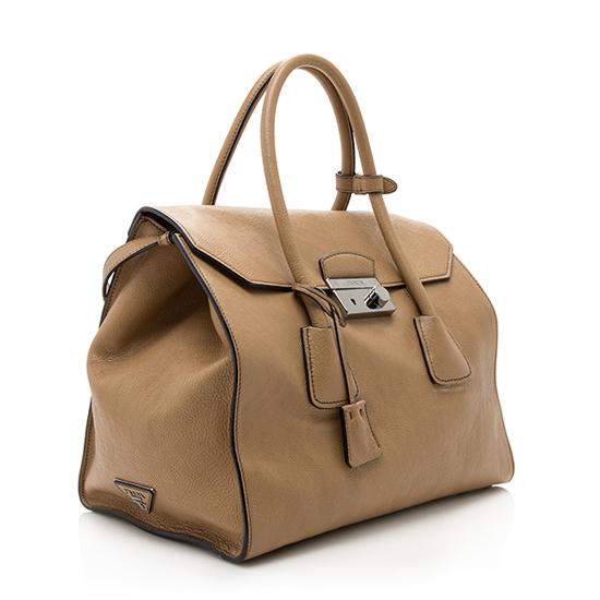 Prada Glace CalBNkin Twin Large Pocket Tote