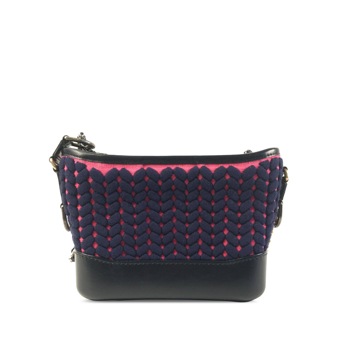 CHANEL Small Woven Knit Cotton Gabrielle Hobo Crossbody Bag