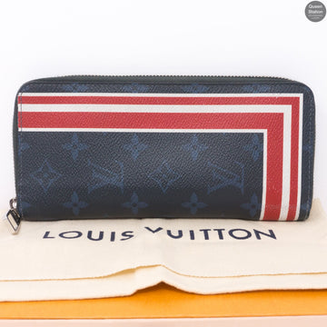 Louis-vuitton Zippy Vertical Monogram Cobalt Stripe Wallet