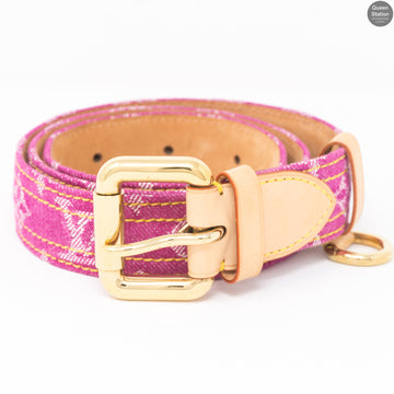 Louis-vuitton Monogram Belt Pink Denim 80 cm