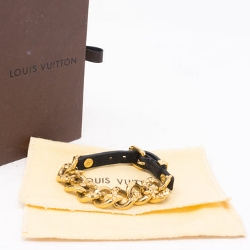 Louis-vuitton Monogram Chain Suede Bracelet