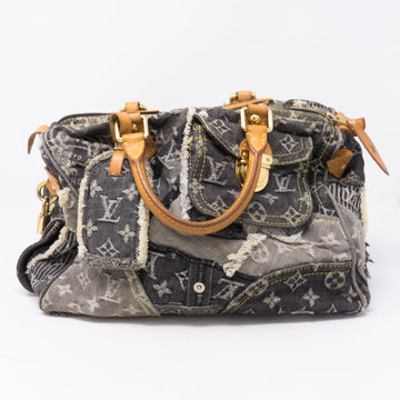 Louis-vuitton Patchwork Speedy Gray Denim Monogram