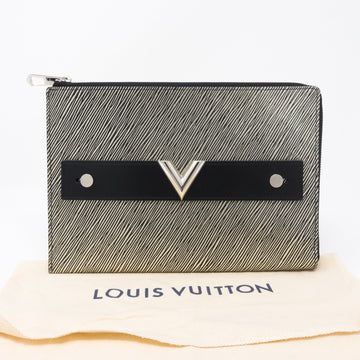 Louis-vuitton Essentials V Pochette Platine Epi Leather