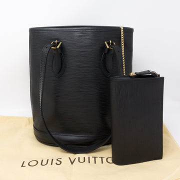 Louis-vuitton Petit Bucket Black Epi Leather with Pochette