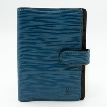 Louis-vuitton Small Ring Agenda Cover Epi Leather Blue